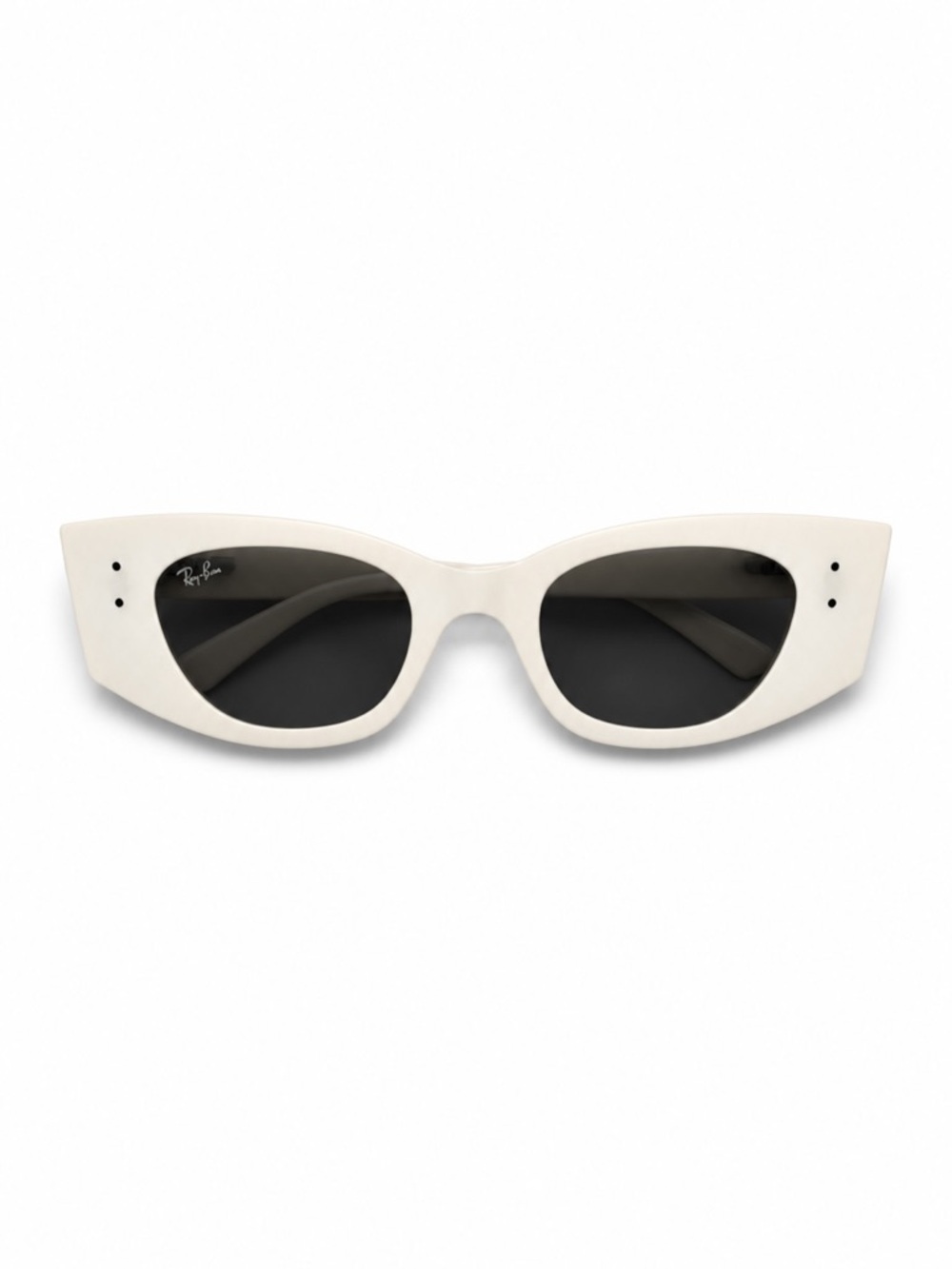 Ray-Ban White Frame Black Lens Cat Eye Sunglasses - Picture 5 of 6